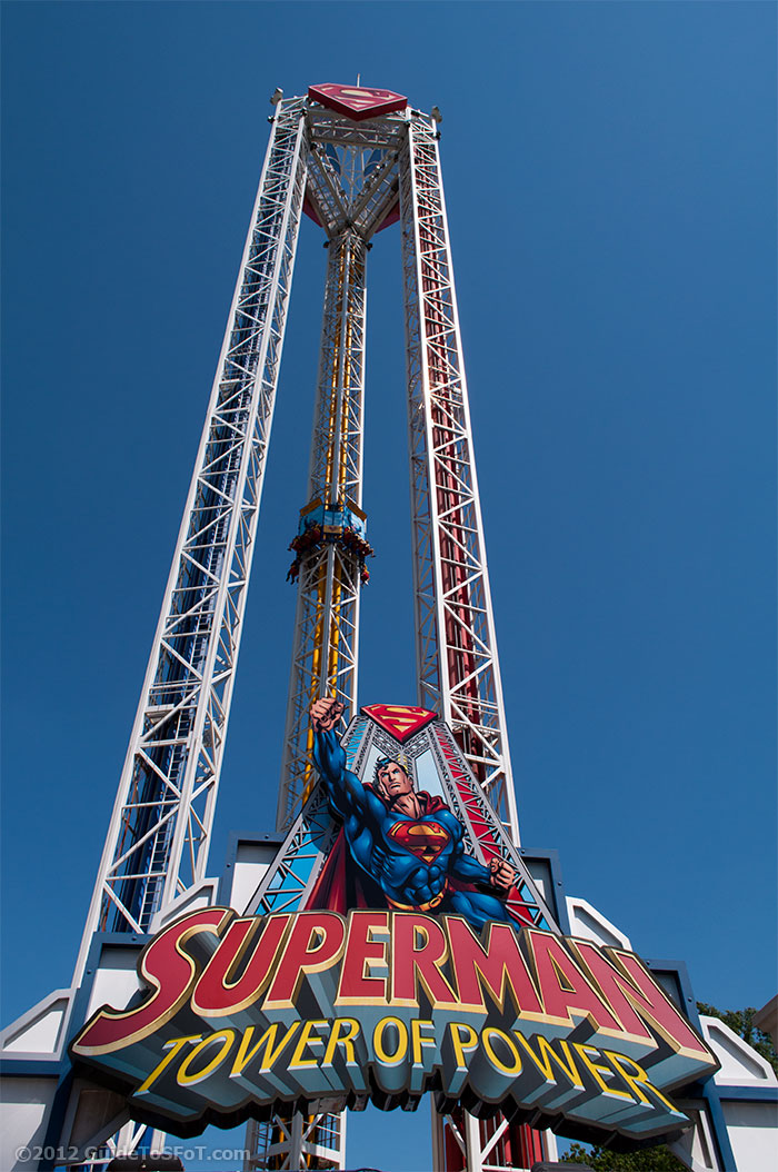 Superman Tower Of Power Ride Guide To Six Flags Over Texas