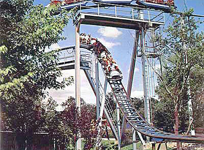 Big Bend roller coaster first drop
