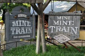 Signs for Mine Train and Mini Mine Train