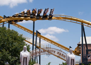 Heartline roll on Batman the Ride