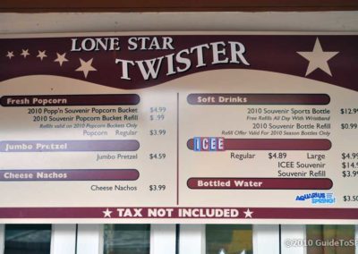 Lone Star Twister menu