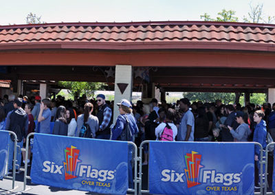 Six Flags over Texas metal detector lines