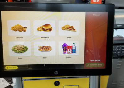 Touchscreen food kiosk menu