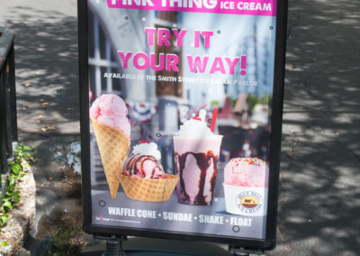 New Pink Thing Ice Cream sign