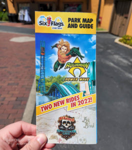Outdated park map saying Aquaman opens in 2022