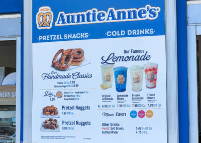 Auntie Anne's Menu at Six Flags over Texas