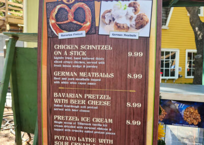 Oktoberfest event menu