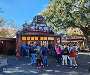 Line line for Bubba's Texas Sized Hot Dogs