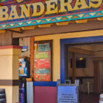 Sign explaining that Casa de las Banderas is only open for employee dining