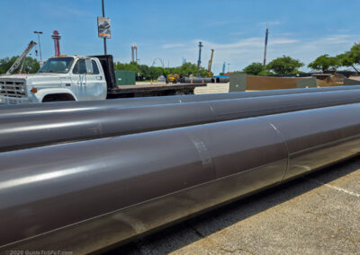 Supports and track for the 2026 ride begin to pile up in the parking lot