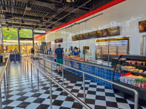 Switchbacks and a cafeteria-style food line inside the newly renovated All American Cafe