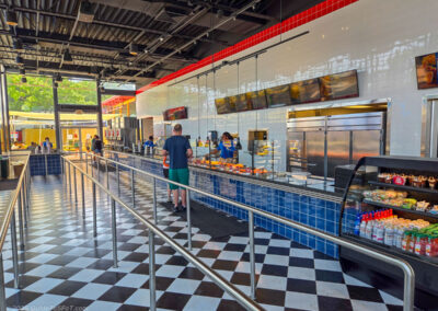 Switchbacks and a cafeteria-style food line inside the newly renovated All American Cafe