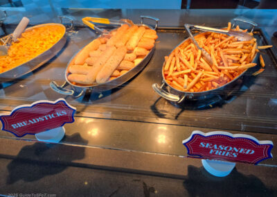 Variety of sides including fries and breadsticks