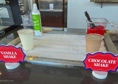Pre-made vanilla and chocolate shakes