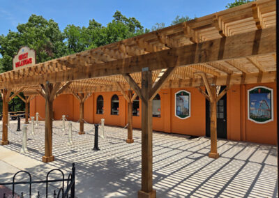 Entry plaza guest services with new awnings