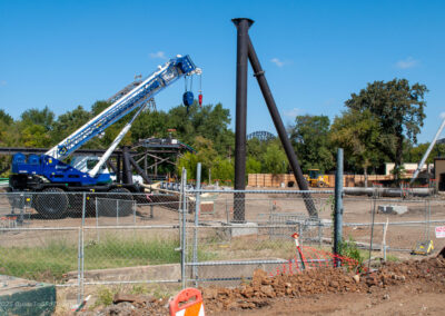 Supports installed with station supports in the background