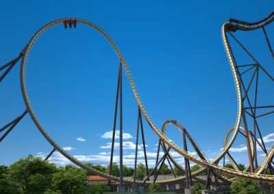 Tormenta Rampaging Run train going through the immelmann