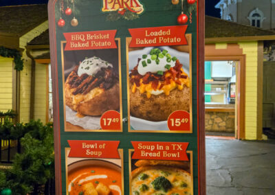 Holiday in the Park menu for Cozy Cafe