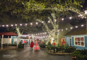 Snow falls along Merry Main Street