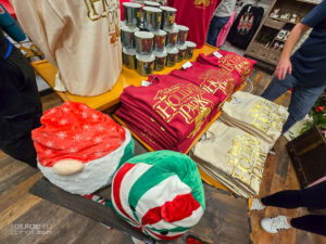 Holiday in the Park merch at the new Christmastime Keepsake store
