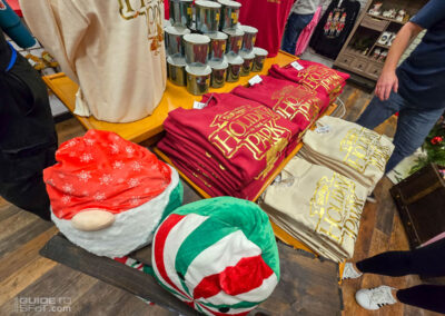 Holiday in the Park merch at the new Christmastime Keepsake store