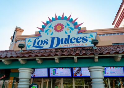 Los Dulces dining location sign
