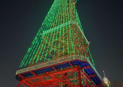 Oil Derrick turned into the traditional Christmas Tree