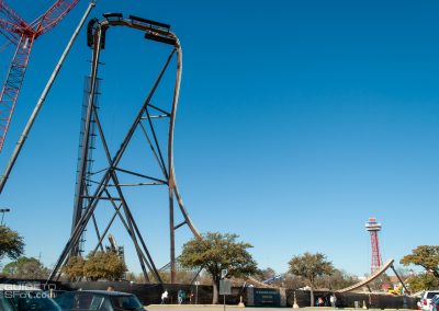 Side profile of first drop and pullout into the first Immelmann