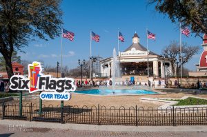 New sign for the Silver Star Carousel and Six Flags over Texas logo photo op