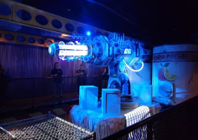 A new freeze blast ray theming element added to the queue that occasionally blasts "ice"