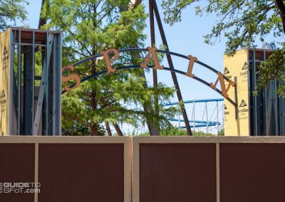 The Spain archway is being reconstructed for the redone area during Tormenta construction