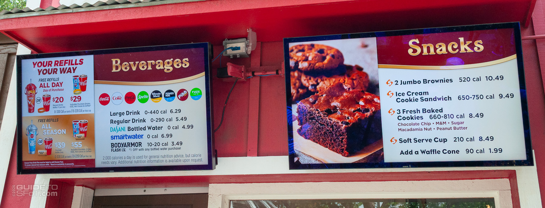 Abby's Cookies and Ice Cream menu at Six Flags Over Texas