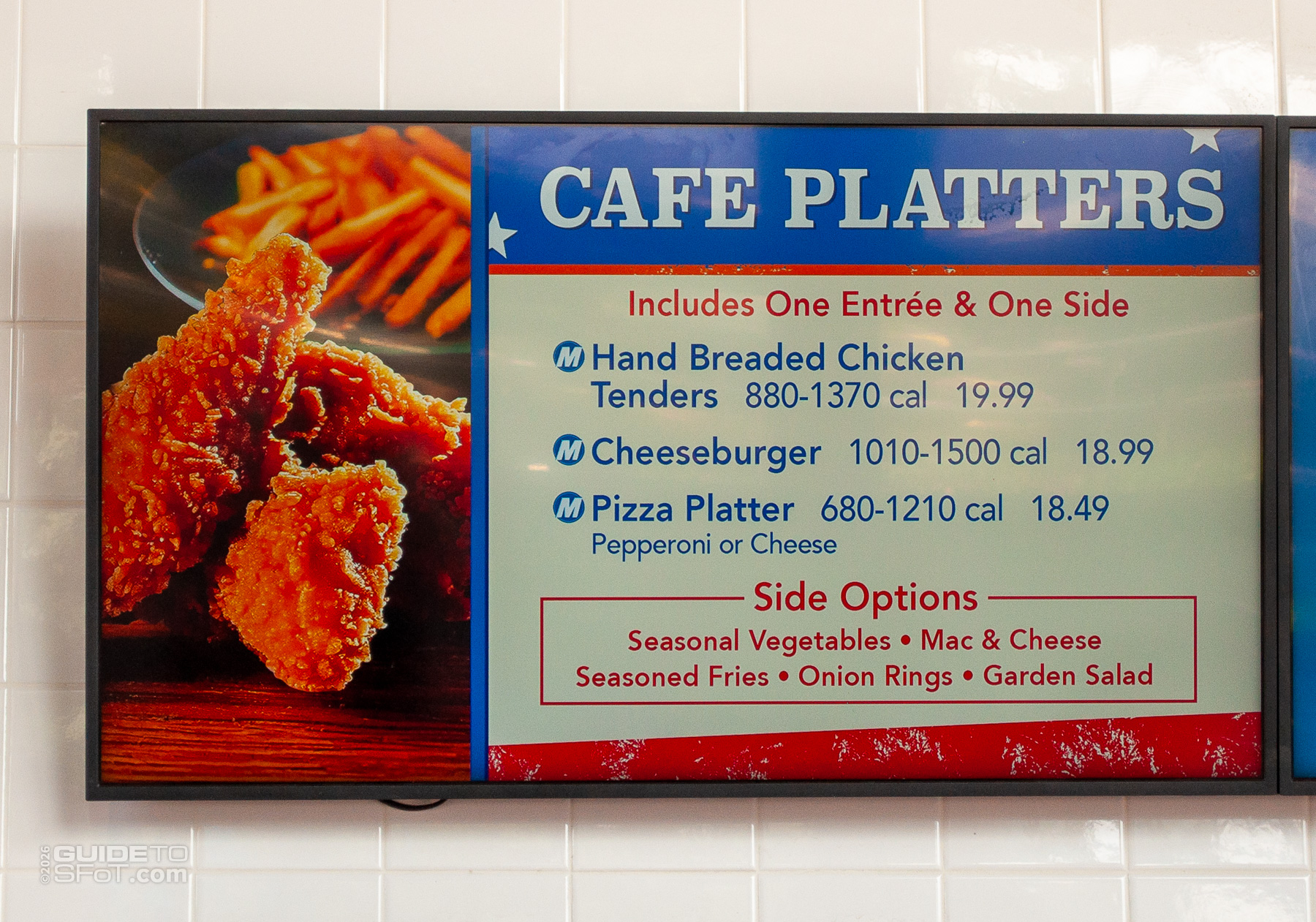 All American Cafe Menu at Six Flags Over Texas