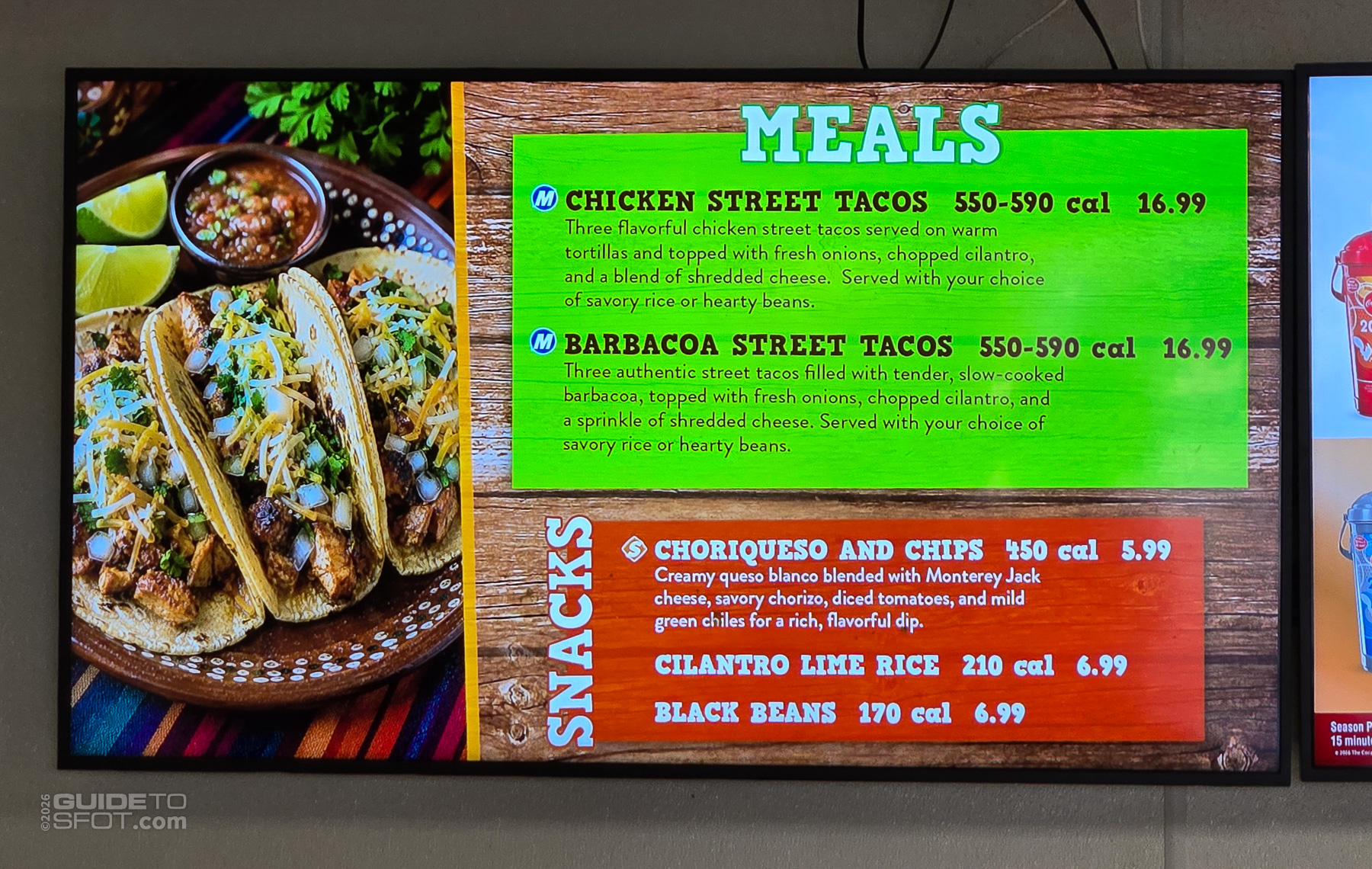 Casa de las Banderas menu at Six Flags Over Texas