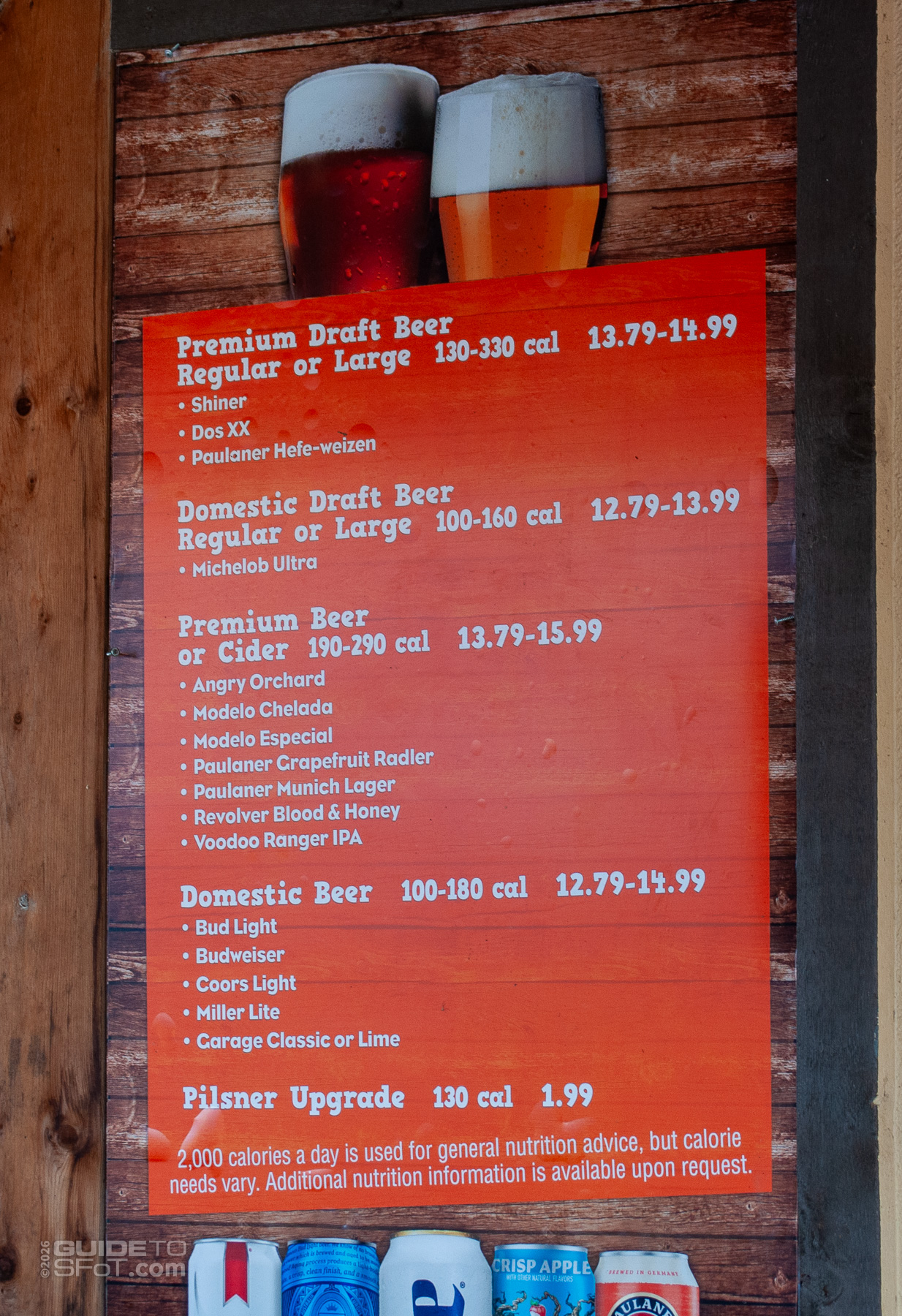 Casa de las Banderas Bar menu