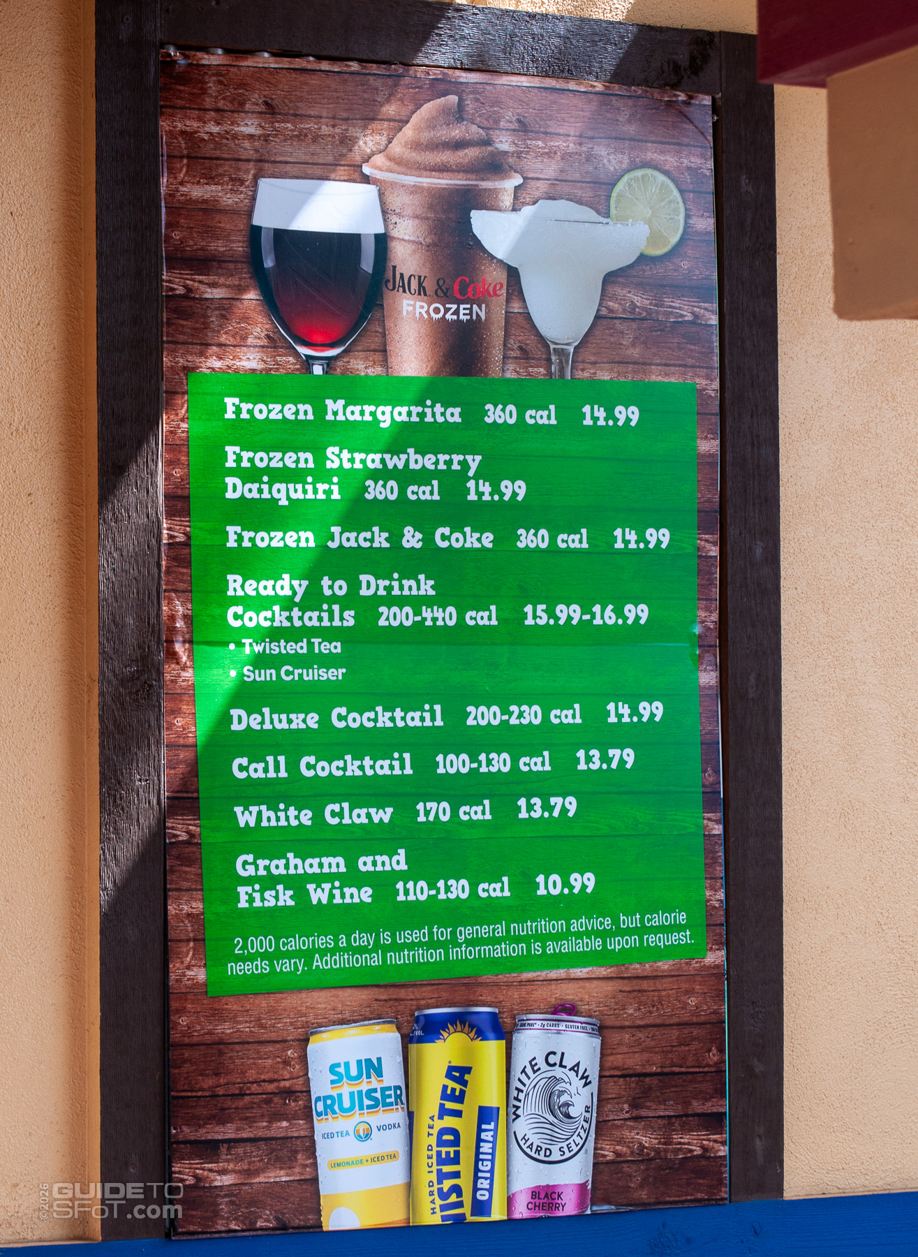 Casa de las Banderas Bar menu