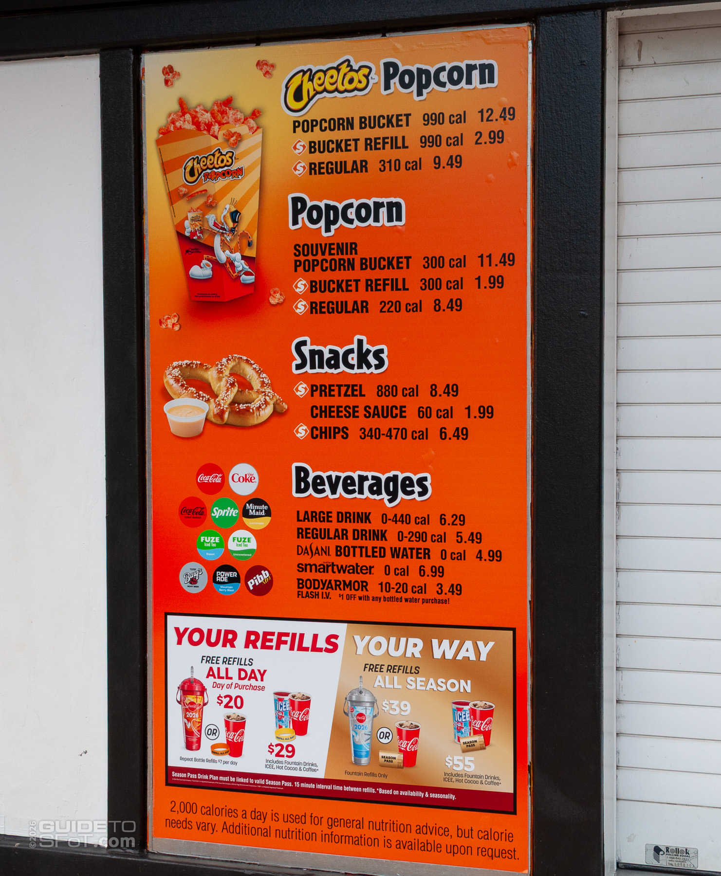 Cheetos Popcorn Mix menu at Six Flags Over Texas