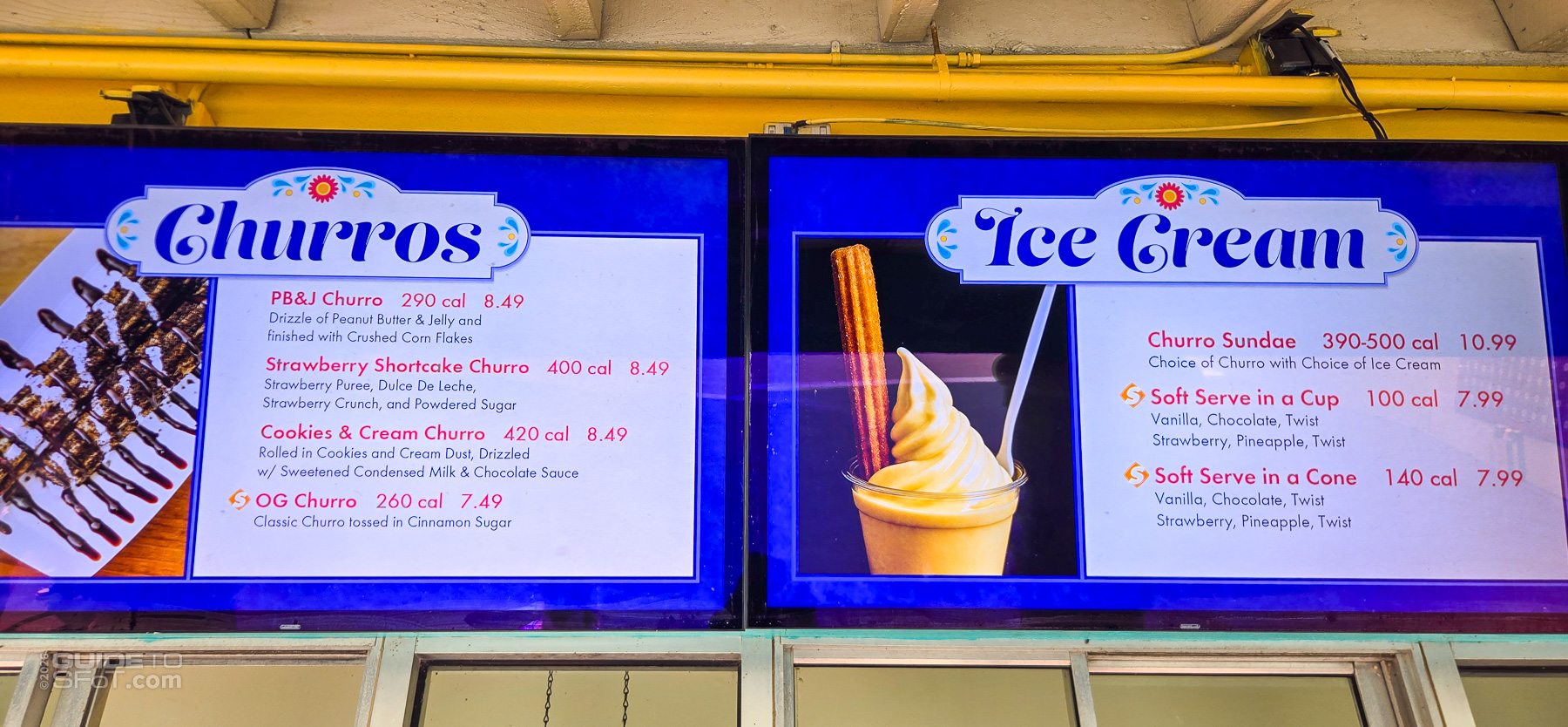 Los Dulces menu at Six Flags Over Texas