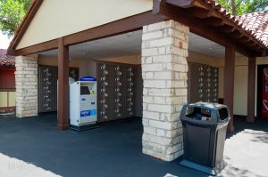Lockers in the Mexico section at Six Flags Over Texas