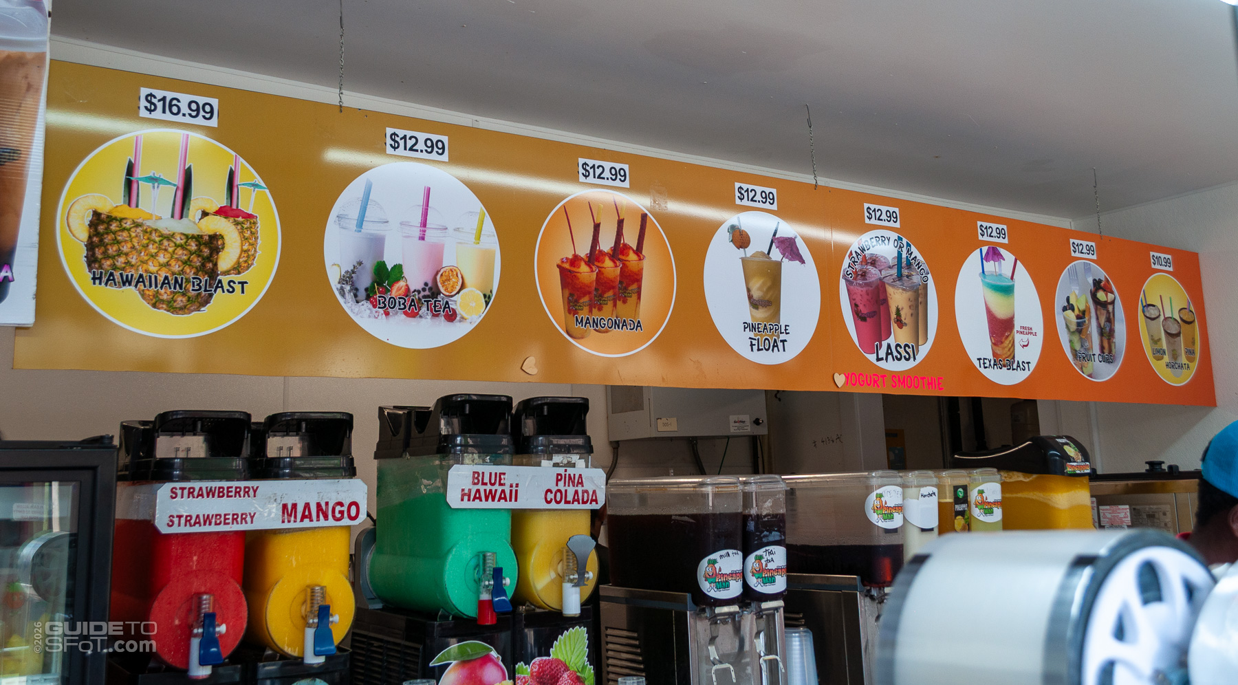 The Original Pineapple Man menu at Six Flags Over Texas