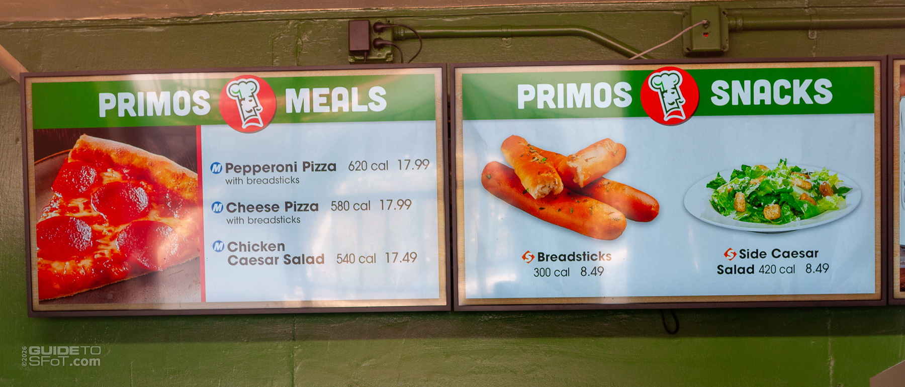 Primo's Pizzeria menu