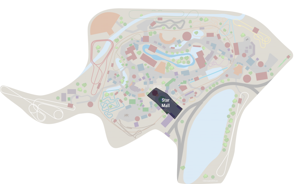 Star Mall Area Six Flags Over Texas Map showing the Star Mall Area