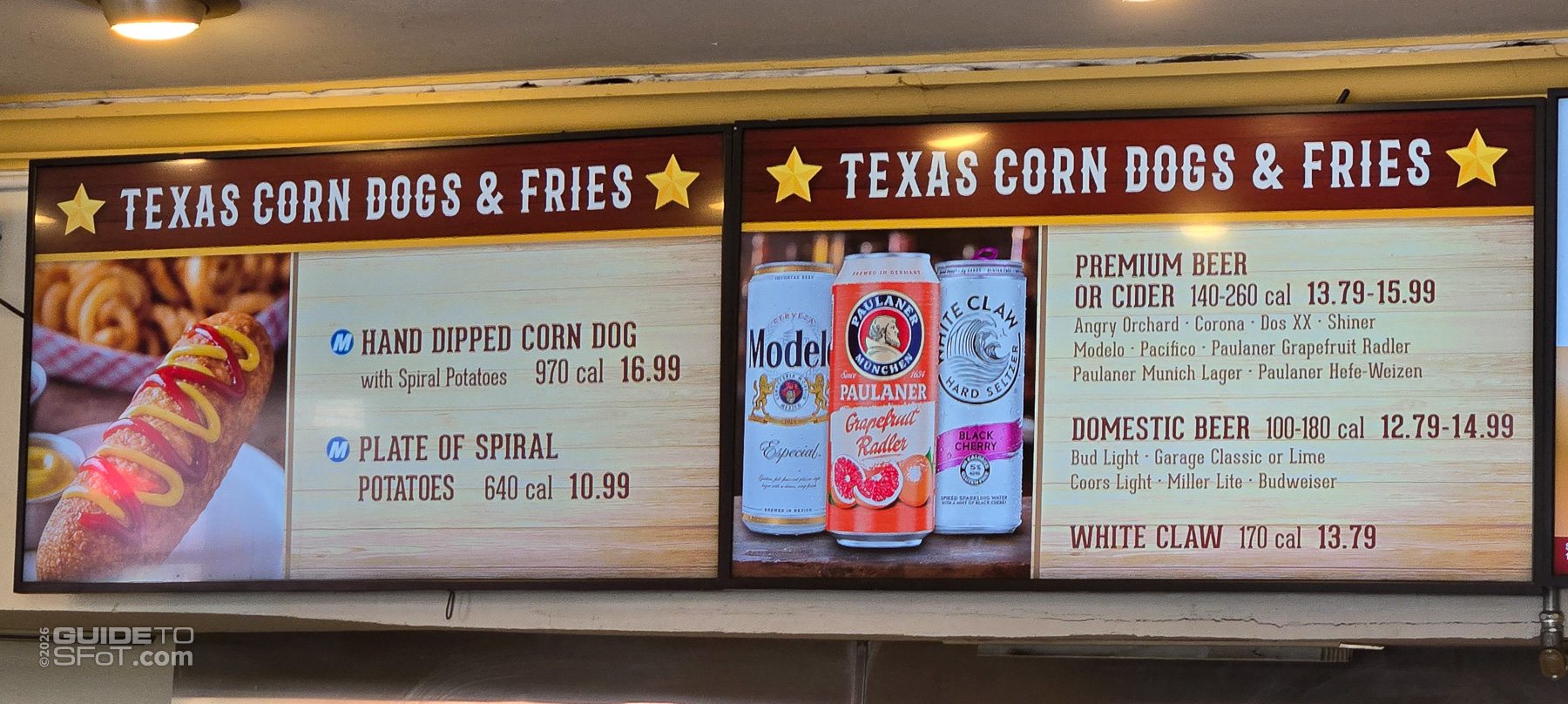 Texas Corn Dogs Menu