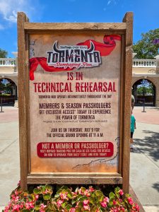 Tormenta Technical Rehearsal sign