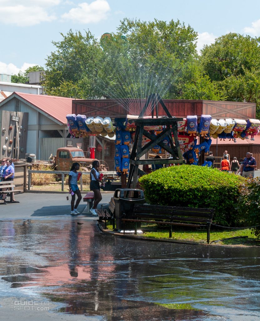 Sprinkler installed in Boomtown for heat relief during summer 2026