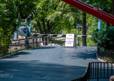 Tower area closed at Six Flags Over Texas with a sign