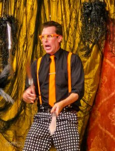 Magician Mike Williams juggling knives